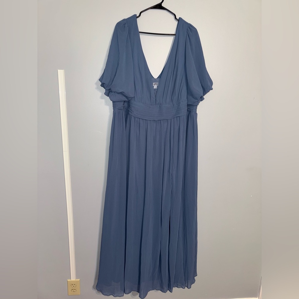 Ever Pretty size 26 dusky blue bubble sleeve dress